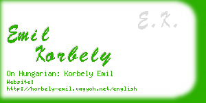 emil korbely business card